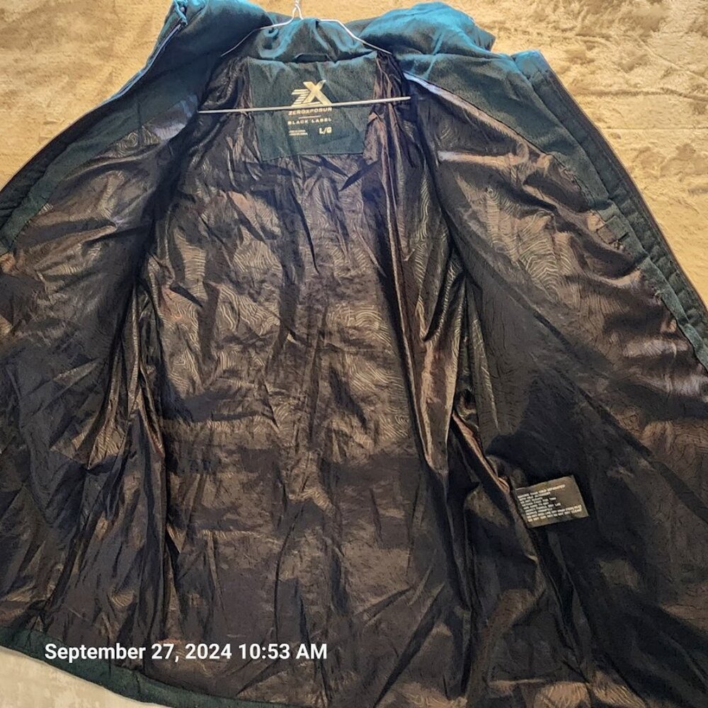 ZeroXposur Women Green Jacket Black Label Size Large Hooded Zip Pockets Lined - Picture 11 of 14
